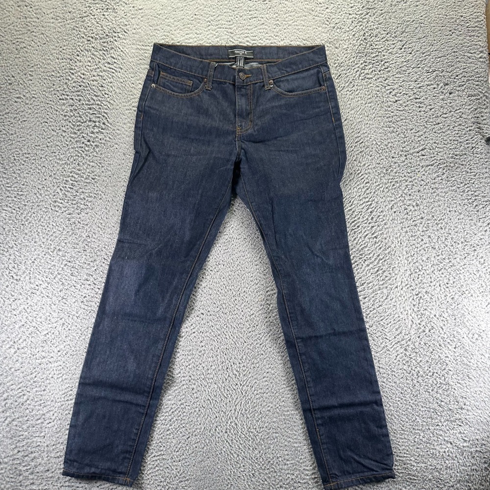 Forever 21 Jeans Mens‎ 32x32 Blue Cotton Denim Skinny Leg Workwear Faded Travel